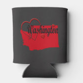 I Love Washington Hearts Map Blikjeskoeler (Achterkant)