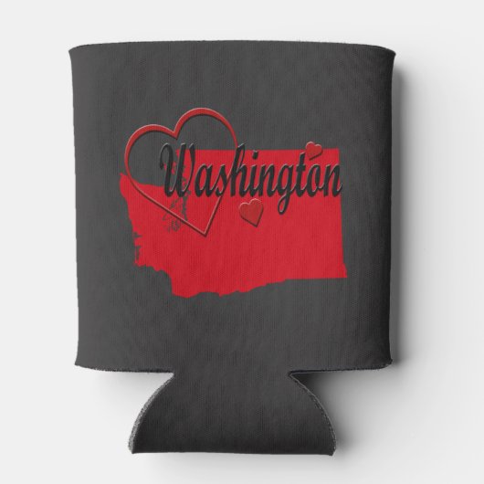 I Love Washington Hearts Map Blikjeskoeler (Achterkant)