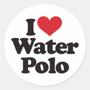 I Love Water Polo Ronde Sticker