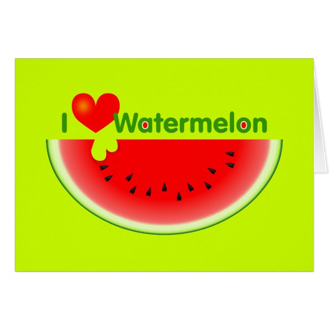 I Love Watermelon Card (Voorkant Horizontaal)