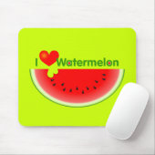 I Love Watermelon Mousepad Muismat (Met muis)