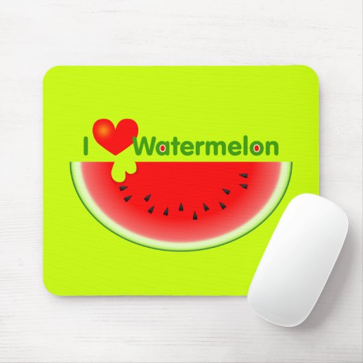 I Love Watermelon Mousepad Muismat (Met muis)