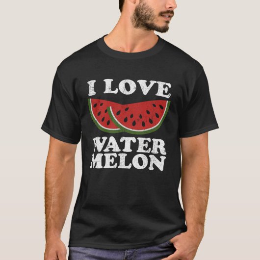 I Love Watermelon  Summer Retro Cute Watermelons T-shirt (Voorkant)