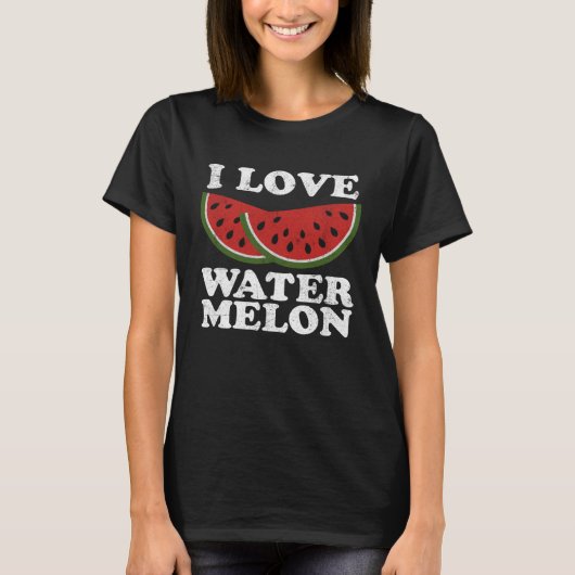 I Love Watermelon  Summer Retro Cute Watermelons T-shirt (Voorkant)