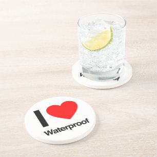 I Love Waterproof Zandsteen Onderzetter