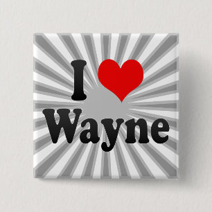 I Love Wayne, Verenigde Staten Vierkante Button 5,1 Cm