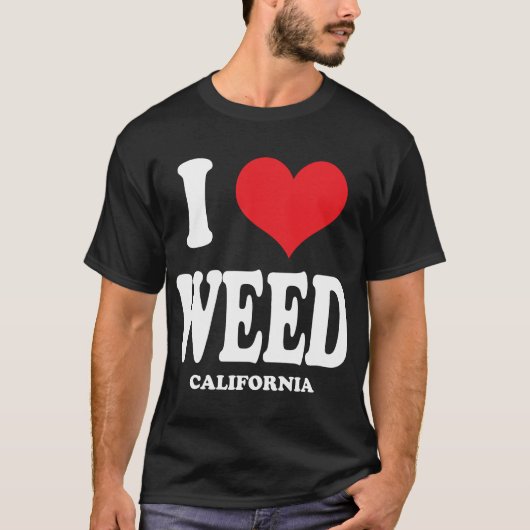 I Love Weed CA T-shirt (Voorkant)