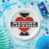 I Love Weight Lifting Papieren Bordje (Feest)