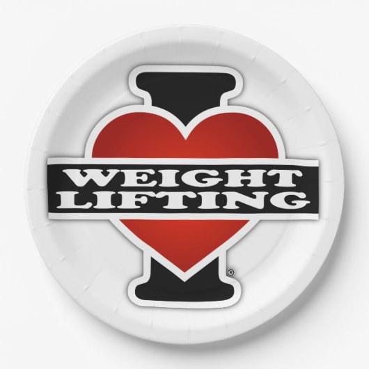 I Love Weight Lifting Papieren Bordje (Voorkant)