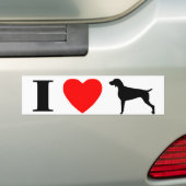 I Love Weimaraners Bumpersticker (Op auto)