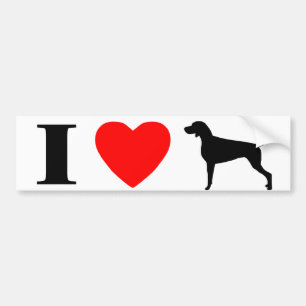 I Love Weimaraners Bumpersticker