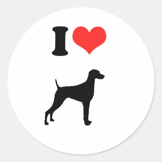 I Love Weimaraners Ronde Sticker (Voorkant)