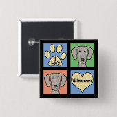 I Love Weimaraners Vierkante Button 5,1 Cm (Voorkant /achterkant)