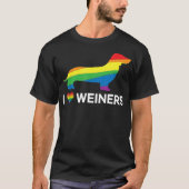 I Love Weiners Dachshund LGBT Gay Lesbian Pride T-shirt (Voorkant)