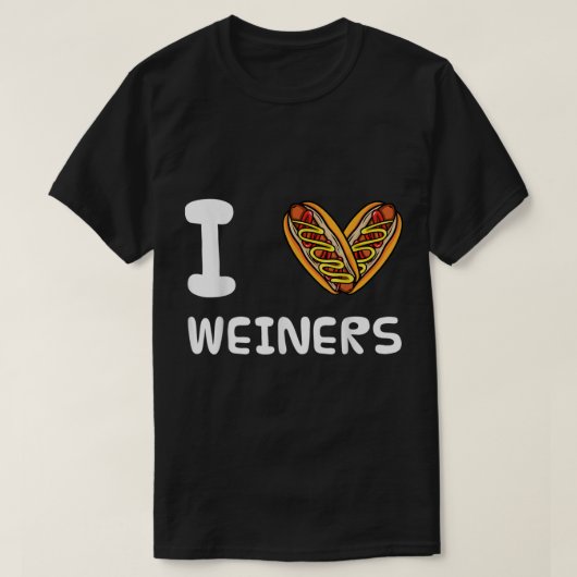 I Love Weiners Hotdogs T-shirt (Design voorkant)