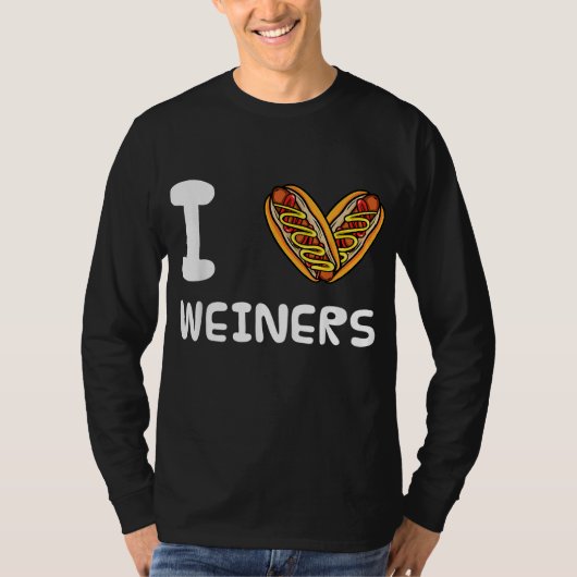 I Love Weiners Hotdogs T-shirt (Voorkant)