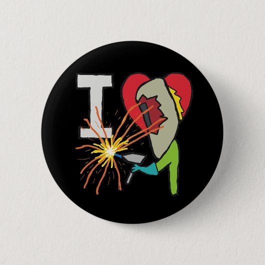 I Love Welding Ronde Button 5,7 Cm (Voorkant)