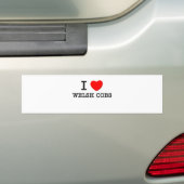 I Love Welsh Cobs (Paarden) Bumpersticker (Op auto)
