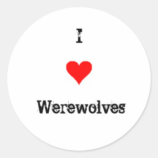 I Love Werewolves Ronde Sticker