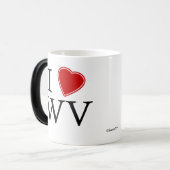I Love West Virginia Magische Mok (Voorkant links)