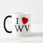 I Love West Virginia Magische Mok (Links)