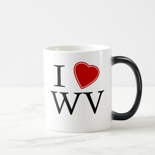I Love West Virginia Magische Mok (Rechts)