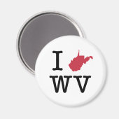 I Love West Virginia Magneet (Voorkant / Achterkant)