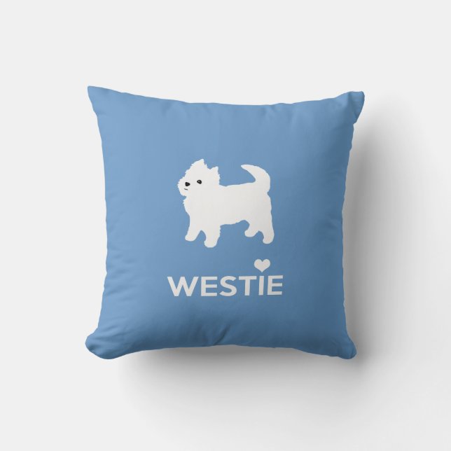 I Love Westie Dogs - West Highland White Terrier Kussen (Voorkant)