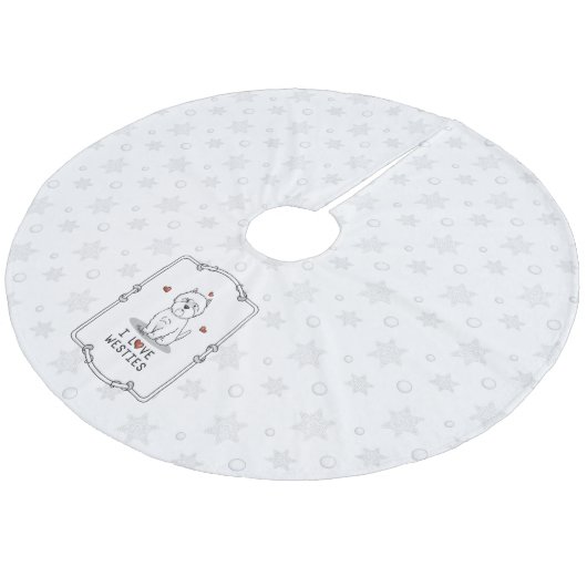 I Love Westies - West Highland White Terriers Fleece Kerstboom Rok (Gekanteld)