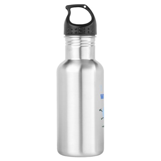 I Love Whales Funny Gift voor walvisliefhebbers Waterfles (Achterkant)