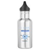 I Love Whales Funny Gift voor walvisliefhebbers Waterfles (Links)