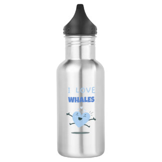 I Love Whales Funny Gift voor walvisliefhebbers Waterfles