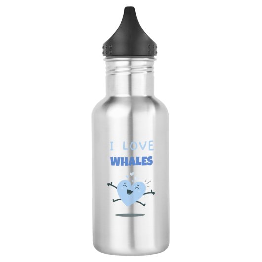 I Love Whales Funny Gift voor walvisliefhebbers Waterfles (Links)