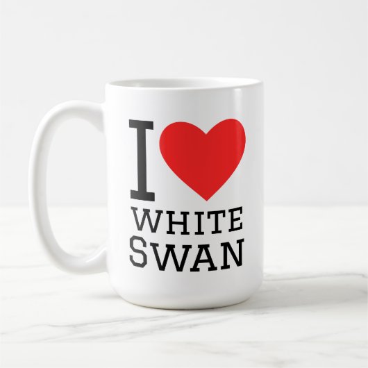 I love while swan koffiemok (Links)