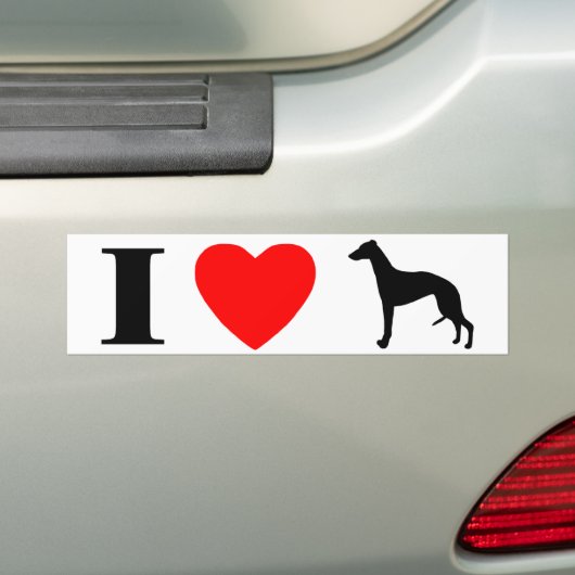 I Love Whippets Bumpersticker (Op auto)