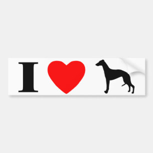 I Love Whippets Bumpersticker