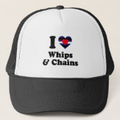 I Love Whips and Chains Trucker Pet (Voorkant)