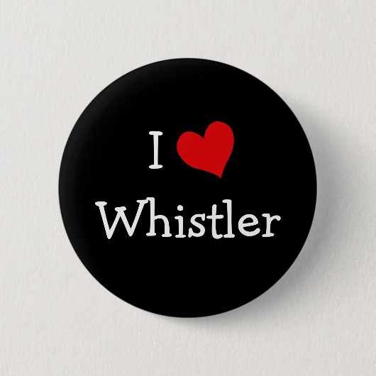 I Love Whistler Ronde Button 5,7 Cm (Voorkant)