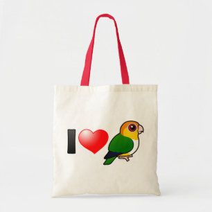 I Love White-bellied Parrots Tote Bag