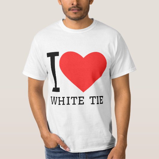 I love white tie t-shirt (Voorkant)