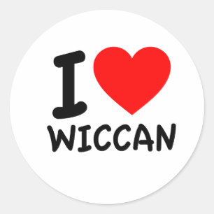 I Love Wiccan Ronde Sticker