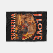 I Love Wieners Funny Offensive Dachshund Bootleg G Fleece Deken (Voorkant (Horizontaal))