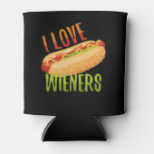 I Love Wieners Grilling Hotdog Camping Funny Blikjeskoeler (Voorkant)