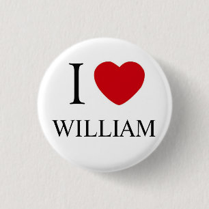 I Love William Badge Ronde Button 3,2 Cm