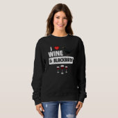 I Love Wine and Blackbirds Bird Watch Drinking Orn Trui (Voorkant volledig)