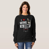 I Love Wine and Cows Funny Farming Drinking Farm A Trui (Voorkant volledig)