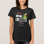 I Love Wine and Snakes Reptile Funny Drinking Glas T-shirt (Voorkant)