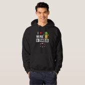 I Love Wine and Turtles Drinking Glass Tortoise Re Hoodie (Voorkant volledig)