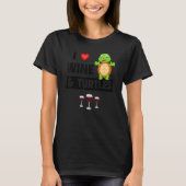 I Love Wine and Turtles Drinking Glass Tortoise Re T-shirt (Voorkant)