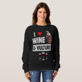 I Love Wine and Vultures Condor Bird Watching Drin Trui (Voorkant volledig)